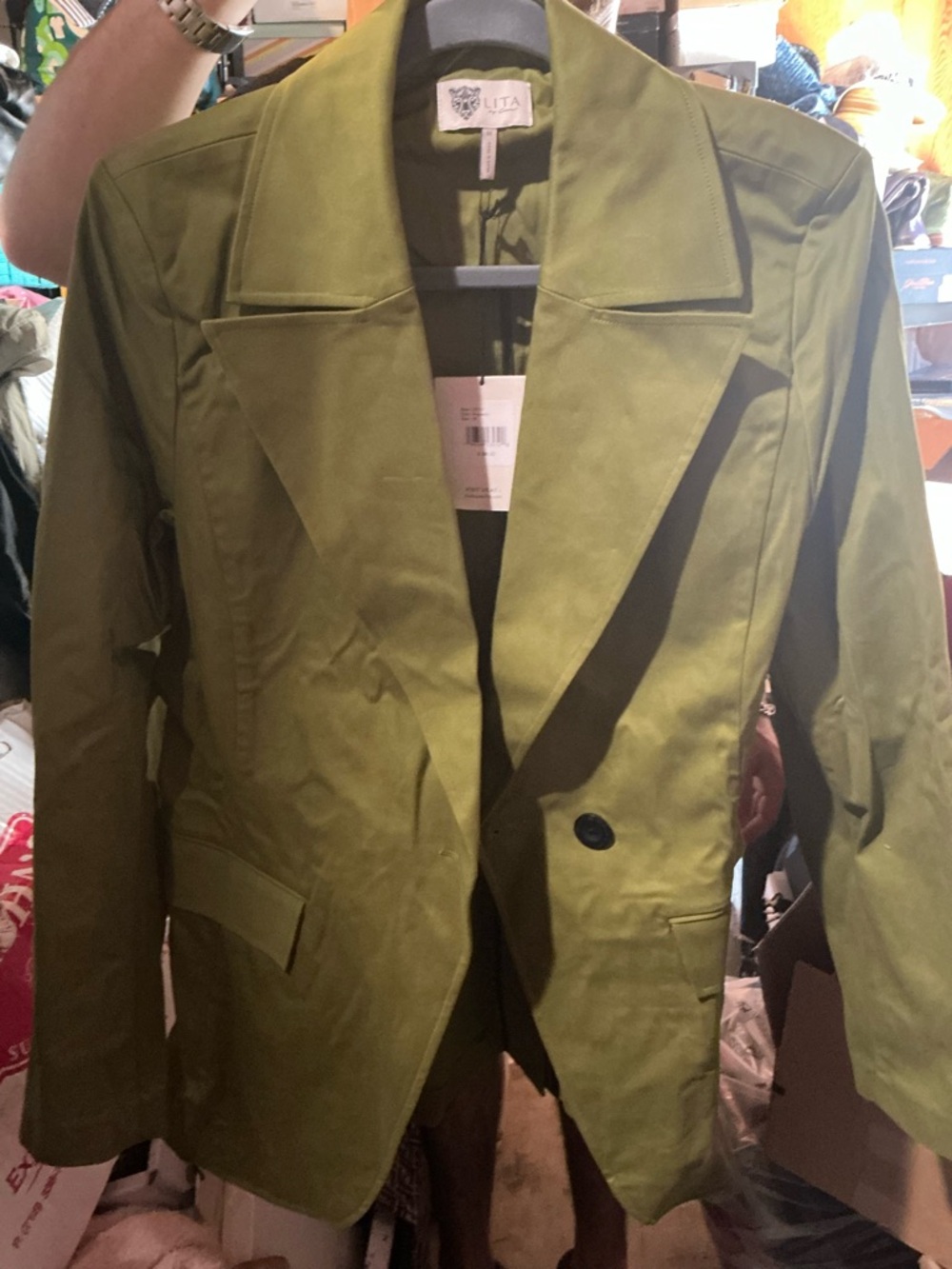 Lita by Ciera Olive Green  Blazer women medium new made in Italy